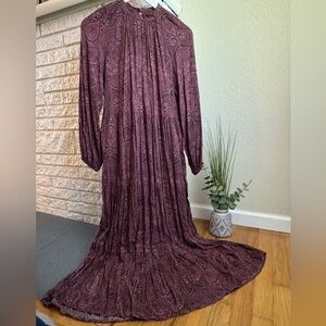 Long Sleeve Paisley Maxi Boho Dress